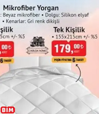CASİLDA HOME MİKROFİBER YORGAN TEK KİŞİLİK